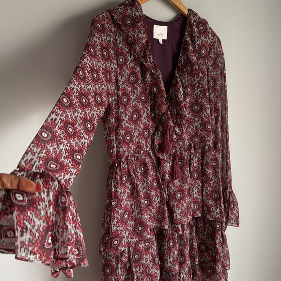 cinq a sept Jasmine Silk Floral-Print Mini Dress Red/ Multi Size - Picture 7 of 14